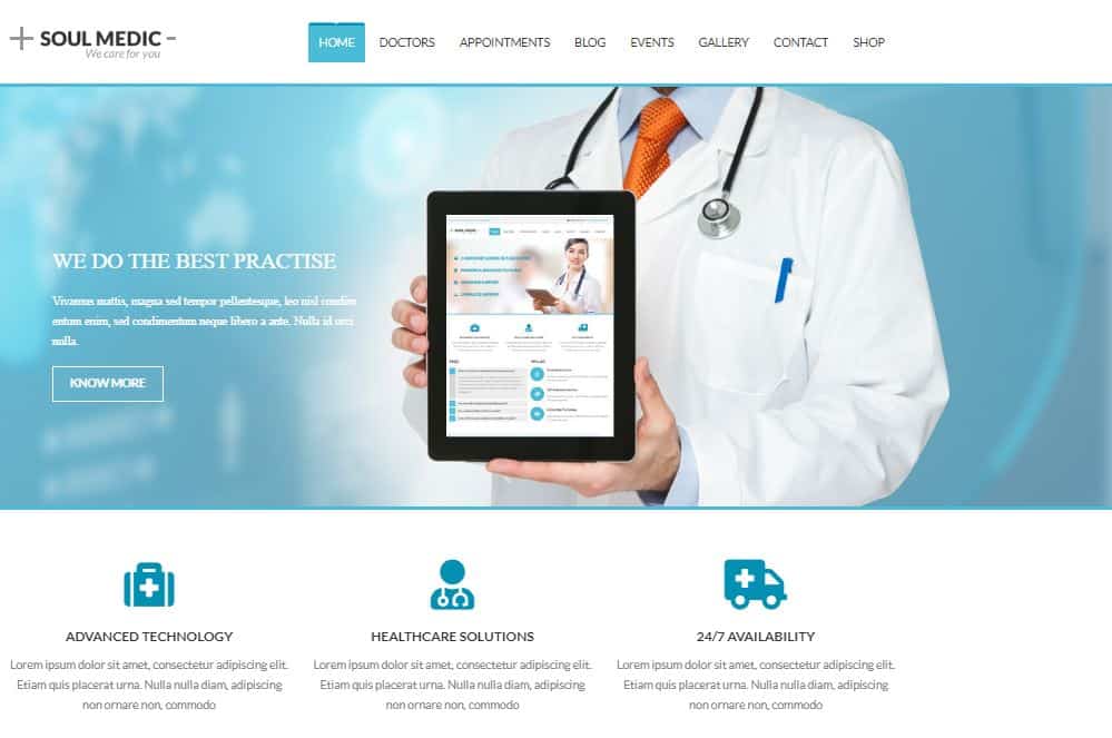 Weboldal készités orvosoknak mintaoldal